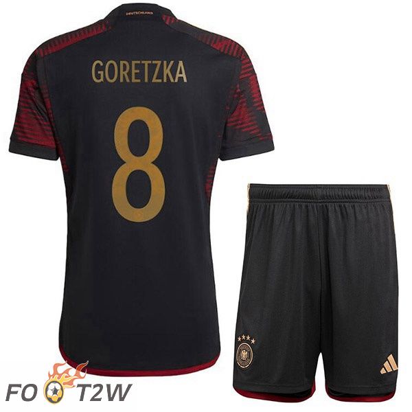 Maillots Equipe De Allemagne (GORETZKA 8) Enfant Exterieur Noir 2022/2023