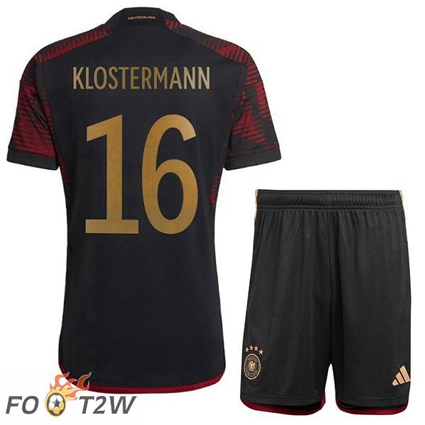 Maillots Equipe De Allemagne (KLOSTERMANN 16) Enfant Exterieur Noir 2022/2023