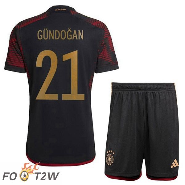 Maillots Equipe De Allemagne (GÜNDOGAN 21) Enfant Exterieur Noir 2022/2023