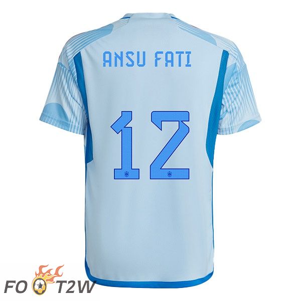 Maillots Equipe de Espagne (ANSU FATI 12) Exterieur Bleu Blanc 2022/2023