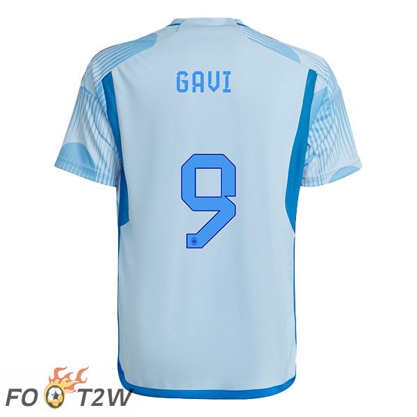 Maillots Equipe de Espagne (GAVI 9) Exterieur Bleu Blanc 2022/2023