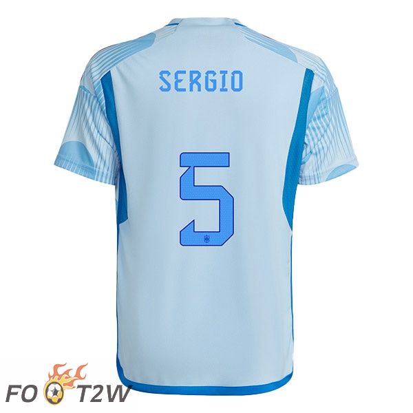 Maillots Equipe de Espagne (SERGIO 5) Exterieur Bleu Blanc 2022/2023