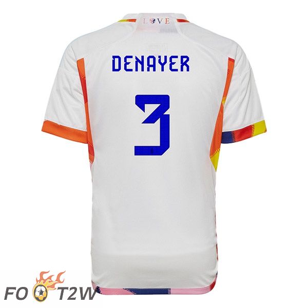 Maillots Equipe de Belgique (DENAYER 3) Exterieur Blanc 2022/2023