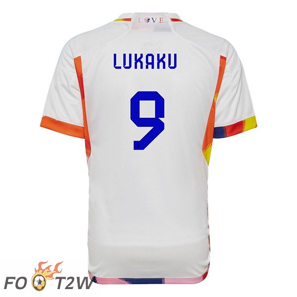 Maillots Equipe de Belgique (LUKAKU 9) Exterieur Blanc 2022/2023