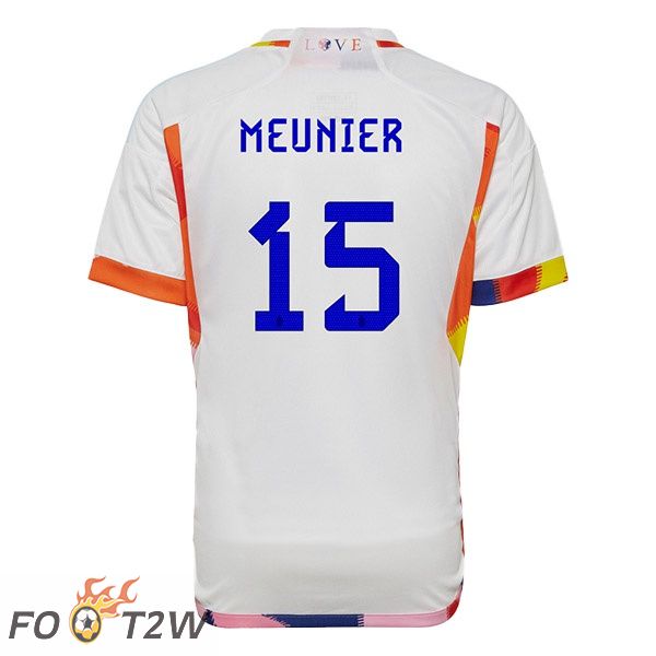 Maillots Equipe de Belgique (MEUNIER 15) Exterieur Blanc 2022/2023