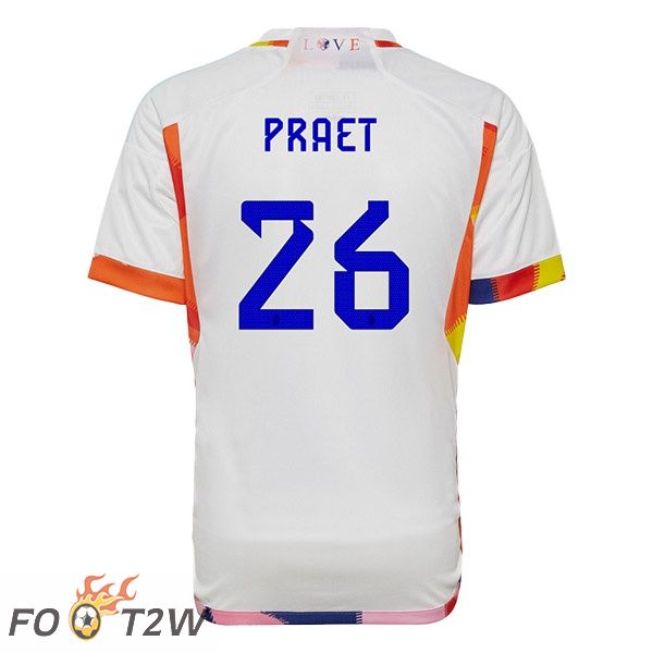 Maillots Equipe de Belgique (PRAET 26) Exterieur Blanc 2022/2023