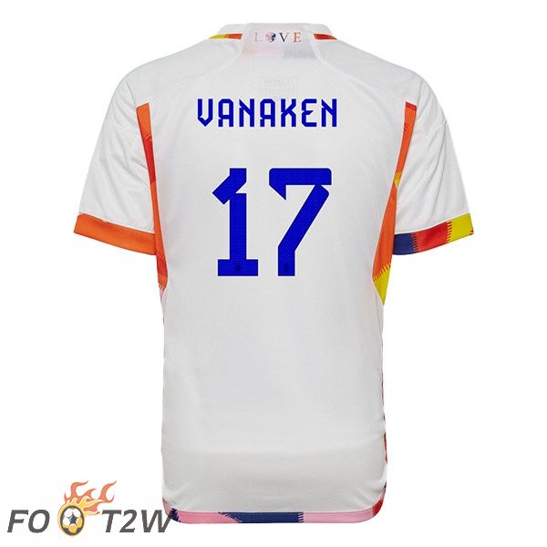 Maillots Equipe de Belgique (VANAKEN 17) Exterieur Blanc 2022/2023