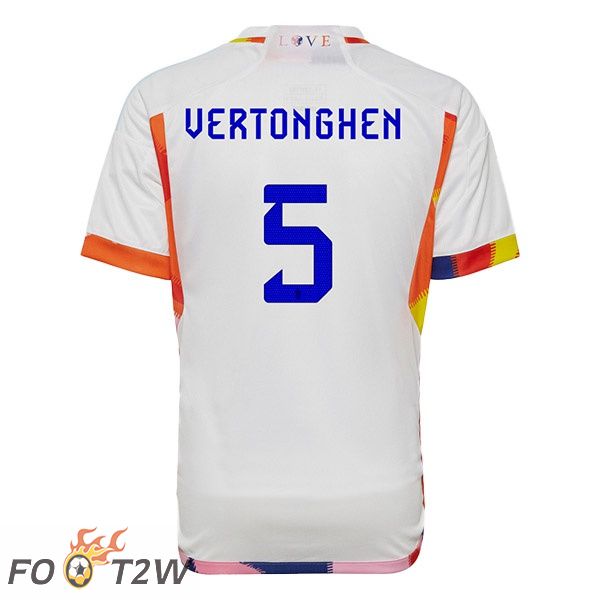 Maillots Equipe de Belgique (VERTONGHEN 5) Exterieur Blanc 2022/2023