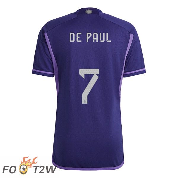 Maillots Equipe de Argentine (DE PAUL 7) Exterieur Pourpre 2022/2023