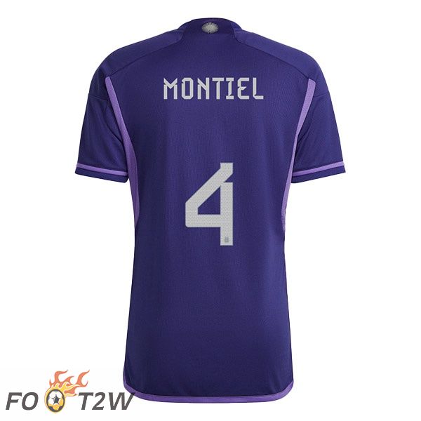 Maillots Equipe de Argentine (MONTIEL 4) Exterieur Pourpre 2022/2023