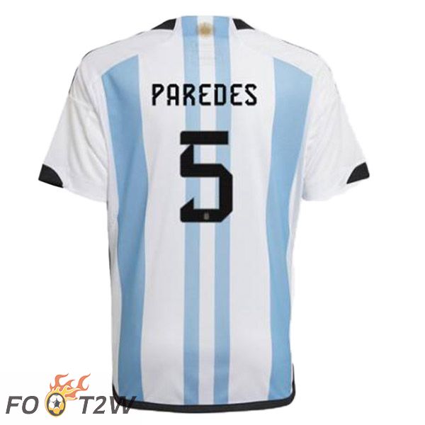 Maillot Foot Equipe de Argentine (PAREDES 5) Domicile Bleu Blanc 2022/2023