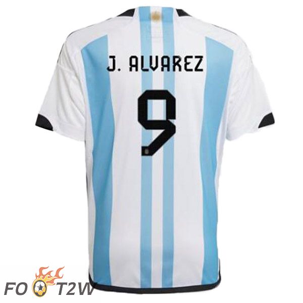 Maillot Foot Equipe de Argentine (J. ALVAREZ 9) Domicile Bleu Blanc 2022/2023