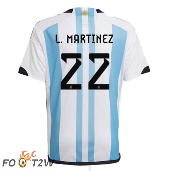 Maillot Foot Equipe de Argentine (L. MARTINEZ 22) Domicile Bleu Blanc 2022/2023