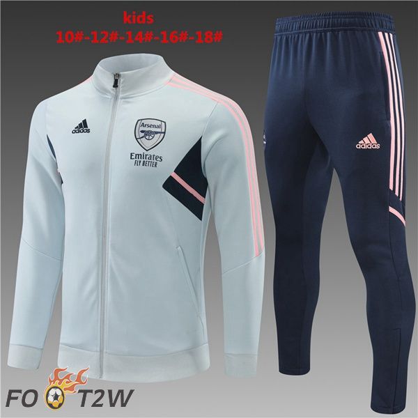 Ensemble Veste Survetement de Foot Arsenal Enfant Gris 2022/2023