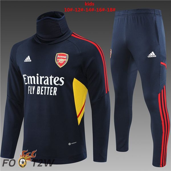 Ensemble Survetement De Foot Arsenal Col haut Enfant Bleu Royal 2022/2023