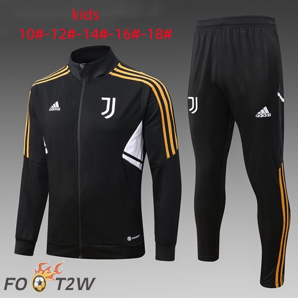 Ensemble Veste Survetement de Foot Juventus Enfant Noir 2022/2023