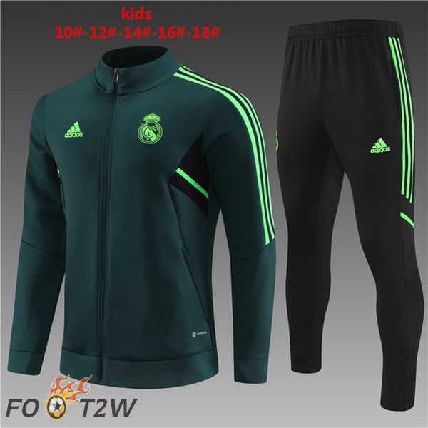 Ensemble Veste Survetement De foot Real Madrid Enfant Cyan 2022/2023