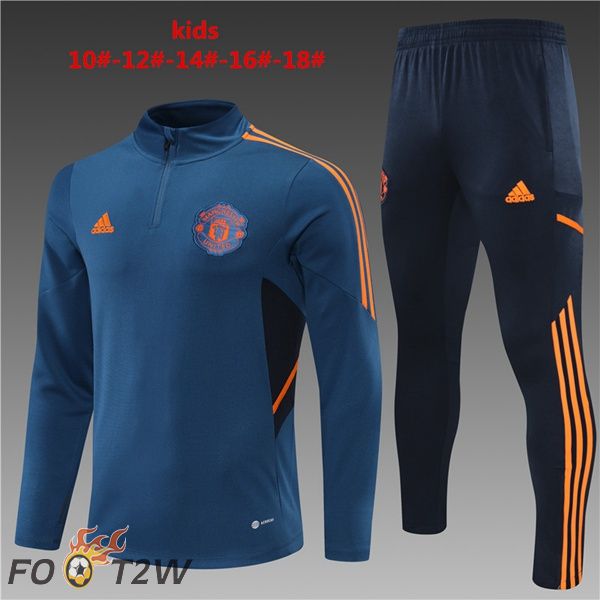 Ensemble Survetement de Foot Manchester United Enfant Bleu 2022/2023