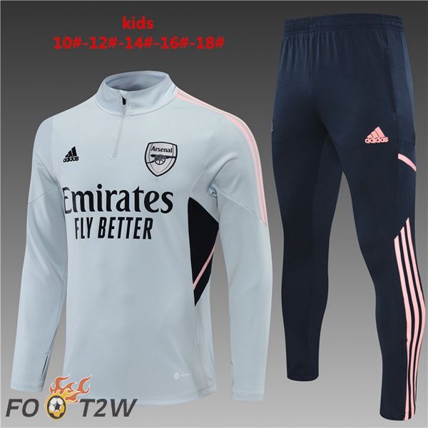 Ensemble Survetement de Foot Arsenal Enfant Gris 2022/2023