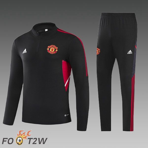 Ensemble Survetement de Foot Manchester United Enfant Noir 2022/2023