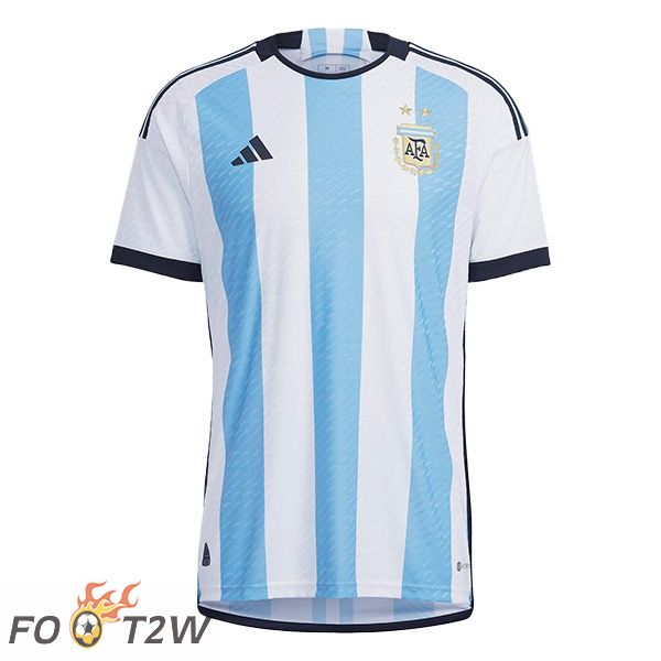 Maillot Foot Equipe de Argentine Domicile Bleu Blanc Coupe du monde 2022