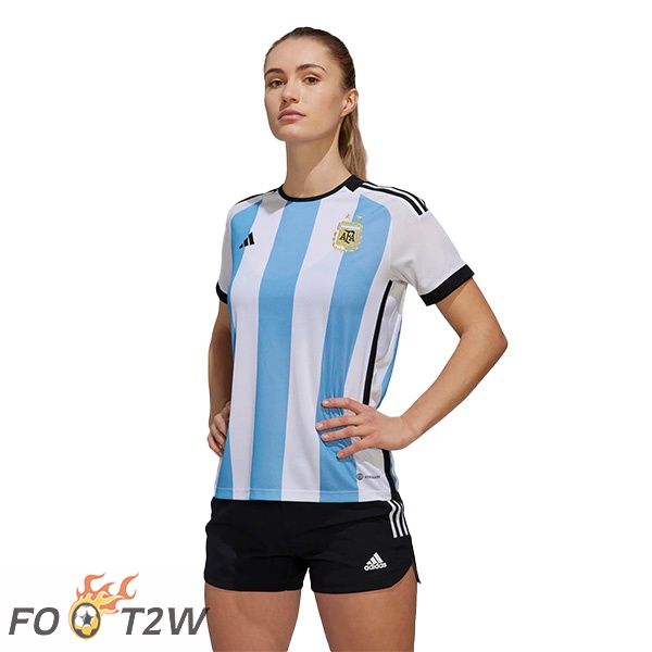 Maillot Foot Equipe de Argentine Femme Domicile Bleu Blanc Coupe du monde 2022