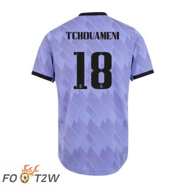 Maillot De Foot Real Madrid (Tchouameni 18) Exterieur Pourpre 22/23