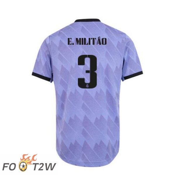 Maillot De Foot Real Madrid (E. Militão 3) Exterieur Pourpre 22/23