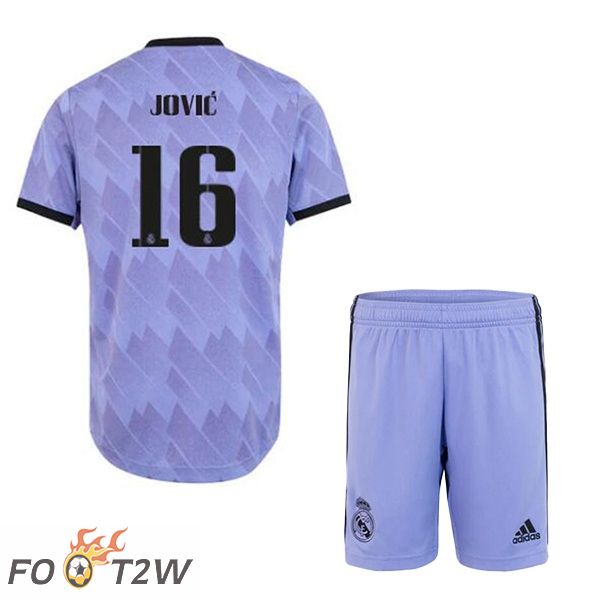 Maillot De Foot Real Madrid (Jović 16) Enfant Exterieur Pourpre 22/23