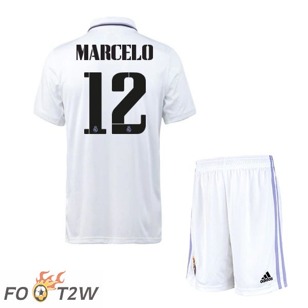 Maillot de Foot Real Madrid (Marcelo 12) Enfant Domicile Blanc 2022/2023