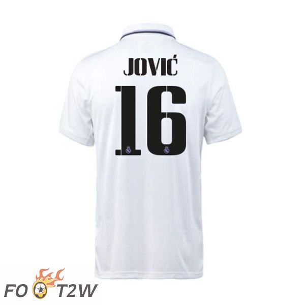 Maillot de Foot Real Madrid (Jović 16) Domicile Blanc 2022/2023