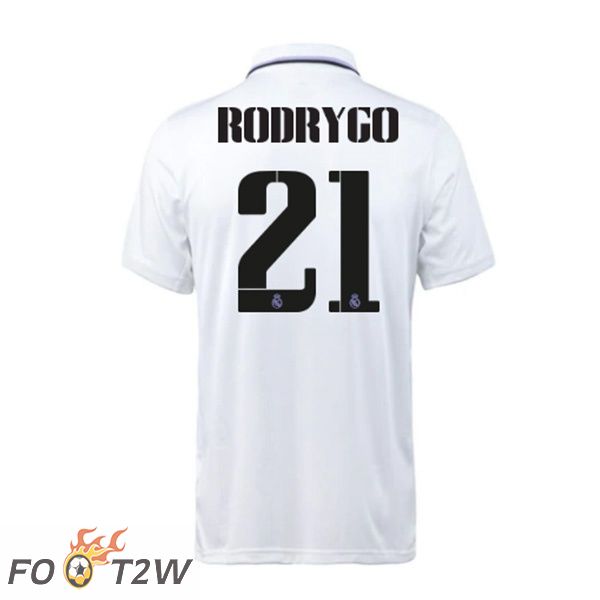 Maillot de Foot Real Madrid (Rodrygo 21) Domicile Blanc 2022/2023