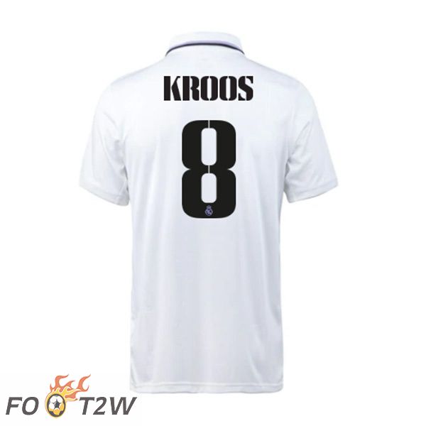 Maillot de Foot Real Madrid (Kroos 8) Domicile Blanc 2022/2023