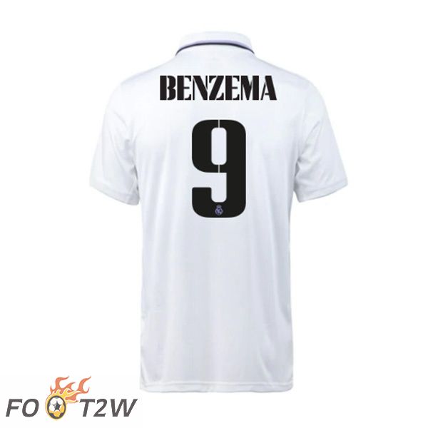 Maillot de Foot Real Madrid (Benzema 9) Domicile Blanc 2022/2023