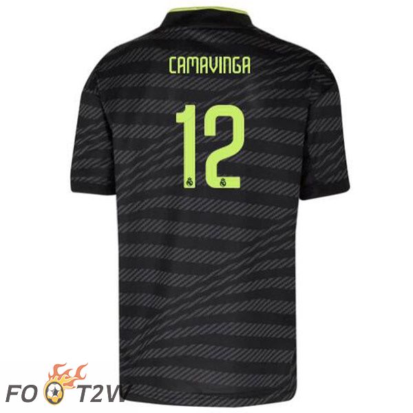 Maillot Foot Real Madrid (Camavinga 12) Third Noir 2022/2023