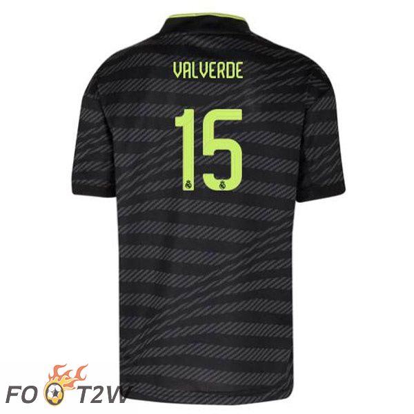 Maillot Foot Real Madrid (Valverde 15) Third Noir 2022/2023