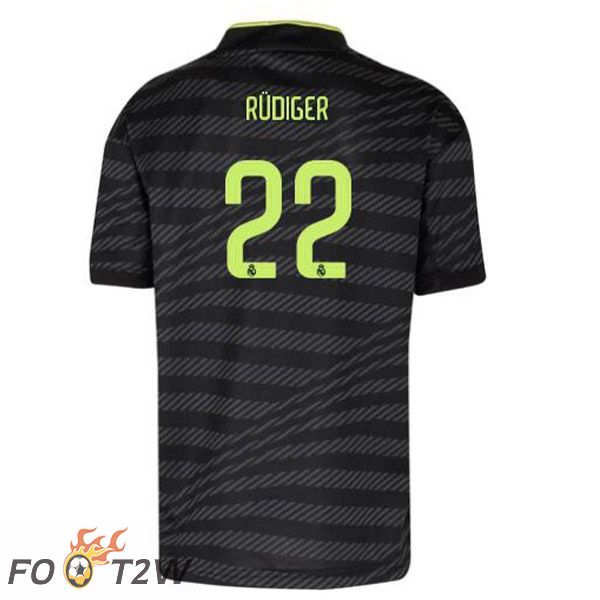 Maillot Foot Real Madrid (Rüdiger 22) Third Noir 2022/2023