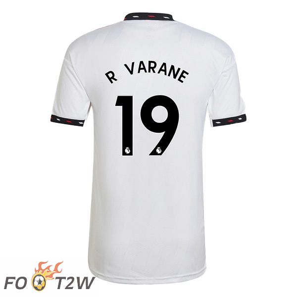 Maillot de Foot Manchester United (R. VARANE 19) Exterieur Blanc 2022/2023