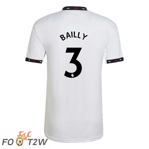 Maillot de Foot Manchester United (BAILLY 3) Exterieur Blanc 2022/2023