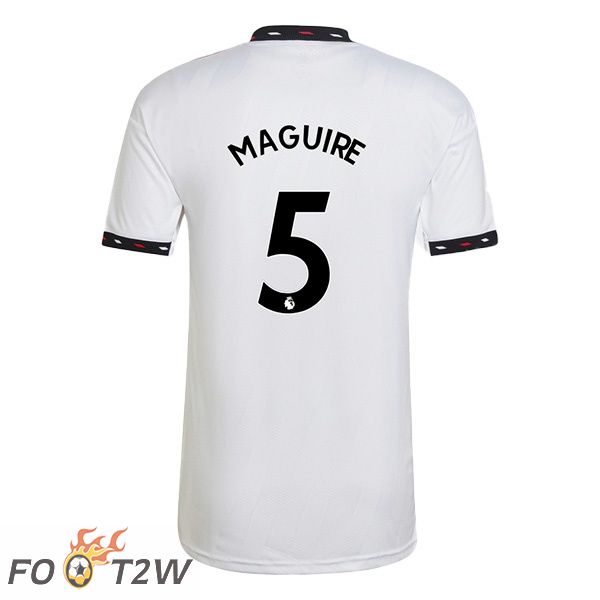 Maillot de Foot Manchester United (MAGUIRE 5) Exterieur Blanc 2022/2023