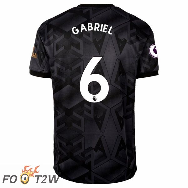 Maillot de Foot Arsenal (GABRIEL 6) Exterieur Noir 2022/2023