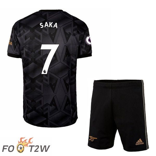 Maillot de Foot Arsenal (SAKA 7) Enfant Exterieur Noir 2022/2023