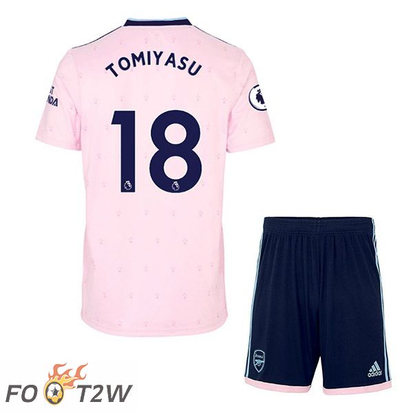 Maillot de Foot Arsenal (TOMIYASU 18) Enfant Exterieur Rose 2022/2023