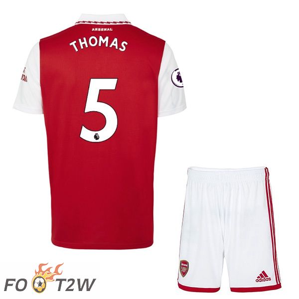 Maillot de Foot Arsenal (THOMAS 5) Enfant Domicile Rouge Blanc 2022/2023