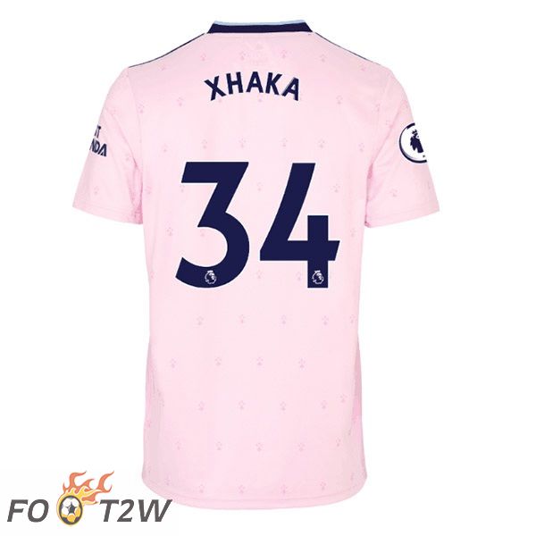 Maillot de Foot Arsenal (XHAKA 34) Exterieur Rose 2022/2023