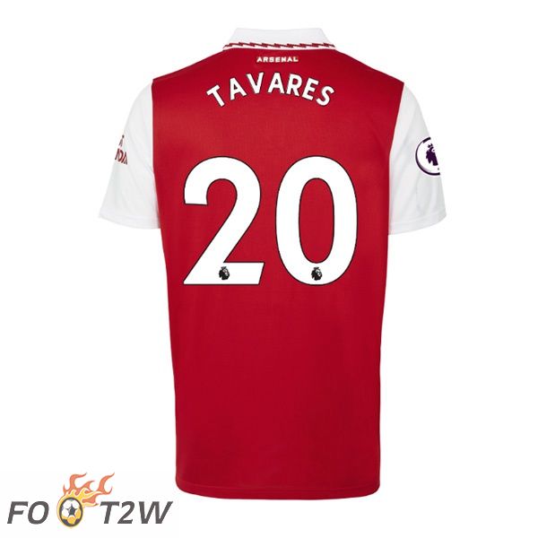 Maillot de Foot Arsenal (TAVARES 20) Domicile Rouge Blanc 2022/2023