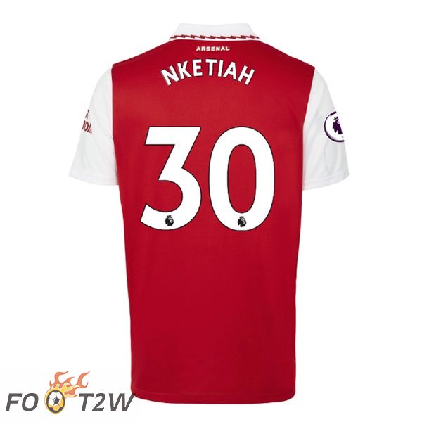 Maillot de Foot Arsenal (NKETIAH 30) Domicile Rouge Blanc 2022/2023