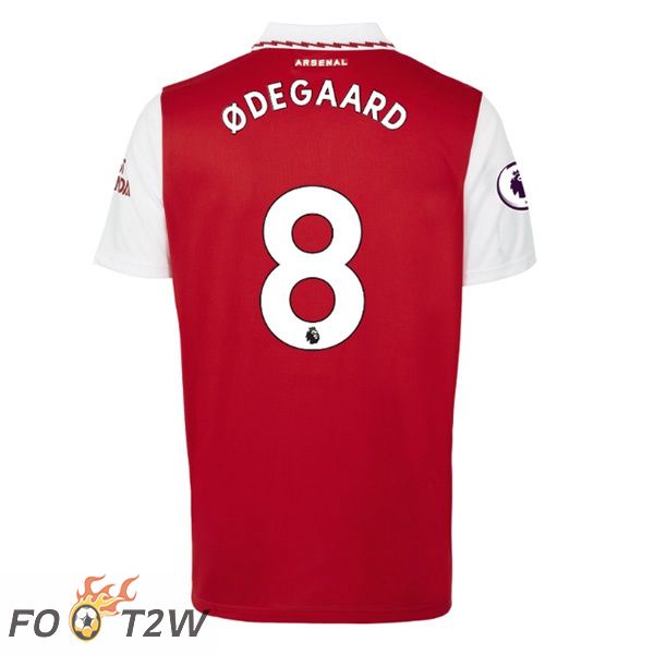 Maillot de Foot Arsenal (ØDEGAARD 8) Domicile Rouge Blanc 2022/2023