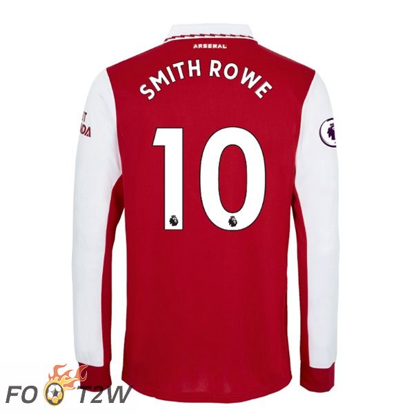 Maillot de Foot Arsenal (SMITH ROWE 10) Domicile Manche Longue Rouge Blanc 2022/2023