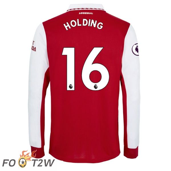 Maillot de Foot Arsenal (HOLDING 16) Domicile Manche Longue Rouge Blanc 2022/2023